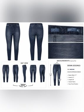 Like New J Jill Denim Blue Stretch Pull-On  Jeggings Jeans Medium